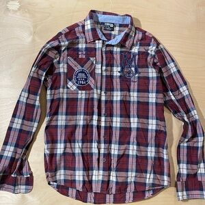 Mecca USA Long Sleeve Button Up Shirt Large (JM)